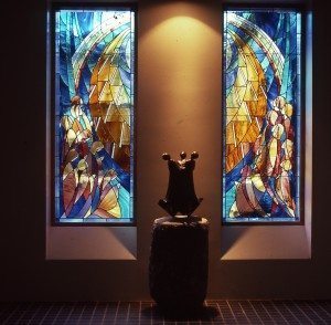 Stained Glass Windows and Bronze Sculpture in Addison Gilbert Hospital, Gloucester, Ma.