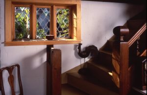 Leaded Glass Stairway Window with Rondels, Residence, Rockport, Ma.